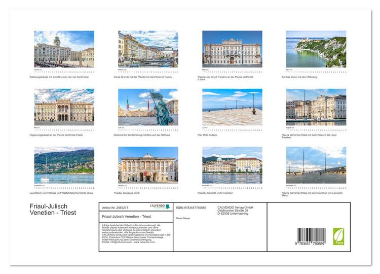 Produktbild: Friaul-Julisch Venetien - Triest (Wandkalender 2026 DIN A3 quer), CALVENDO Monatskalender