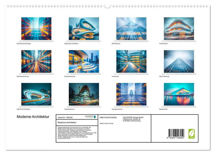 Produktbild: Moderne Architektur (hochwertiger Premium Wandkalender 2026 DIN A2 quer), Kunstdruck in Hochglanz