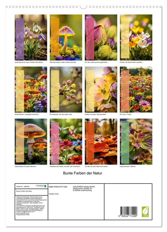 Produktbild: Bunte Farben der Natur (hochwertiger Premium Wandkalender 2027 DIN A2 hoch), Kunstdruck in Hochglanz