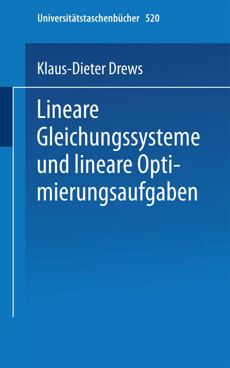Produktbild: Lineare Gleichungssysteme und lineare Optimierungsaufgaben