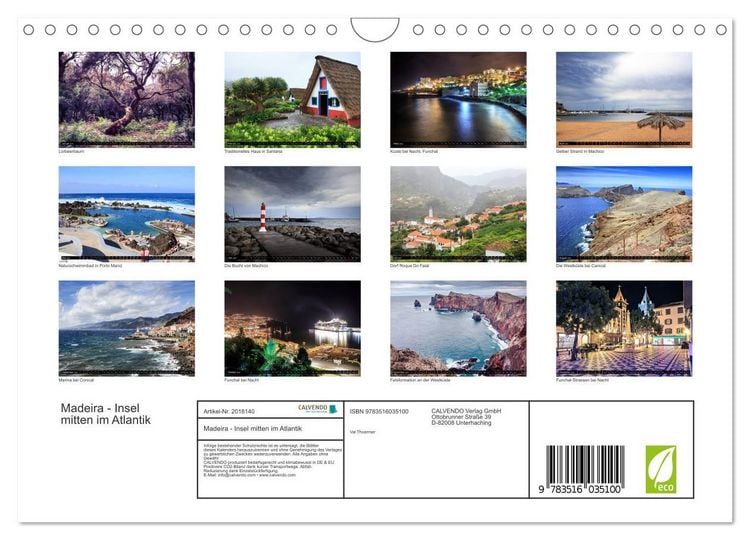 Produktbild: Madeira - Insel mitten im Atlantik (Wandkalender 2026 DIN A4 quer), CALVENDO Monatskalender