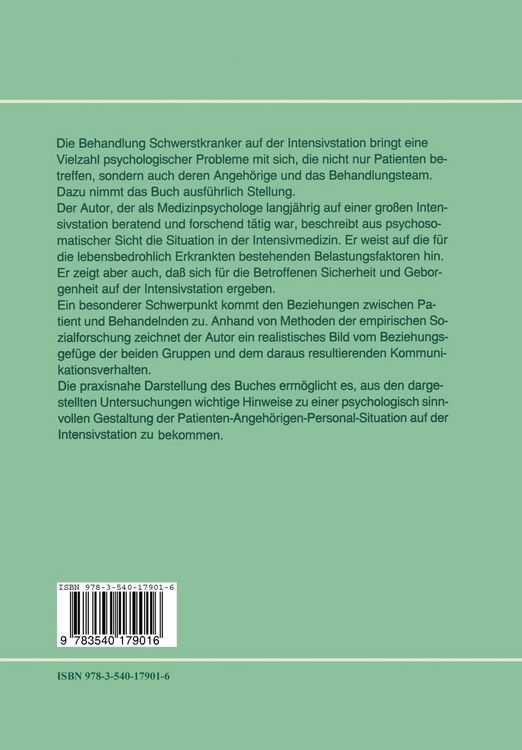 Produktbild: Medizinische Psychologie in der Intensivbehandlung