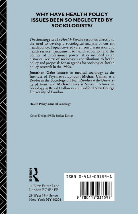 Produktbild: The Sociology of the Health Service