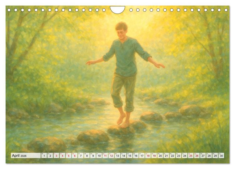 Produktbild: Ruhe finden - Der Anti-Stress-Kalender - Ein Jahr voller W&auml;rme und Achtsamkeit (Wandkalender 2026 DIN A4 quer), CALVENDO Monatskalender