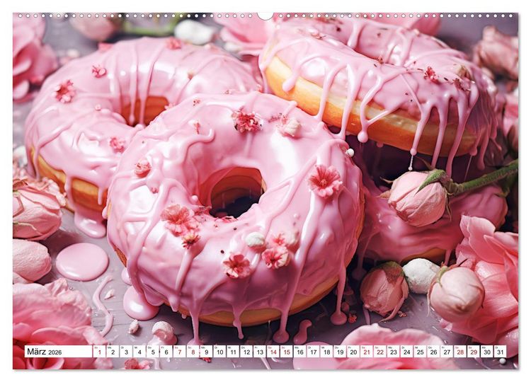 Produktbild: Bunte Donut-Tr&auml;ume - Himmlischer Geschmack aus Krapfenteig (Wandkalender 2026 DIN A2 quer), CALVENDO Monatskalender