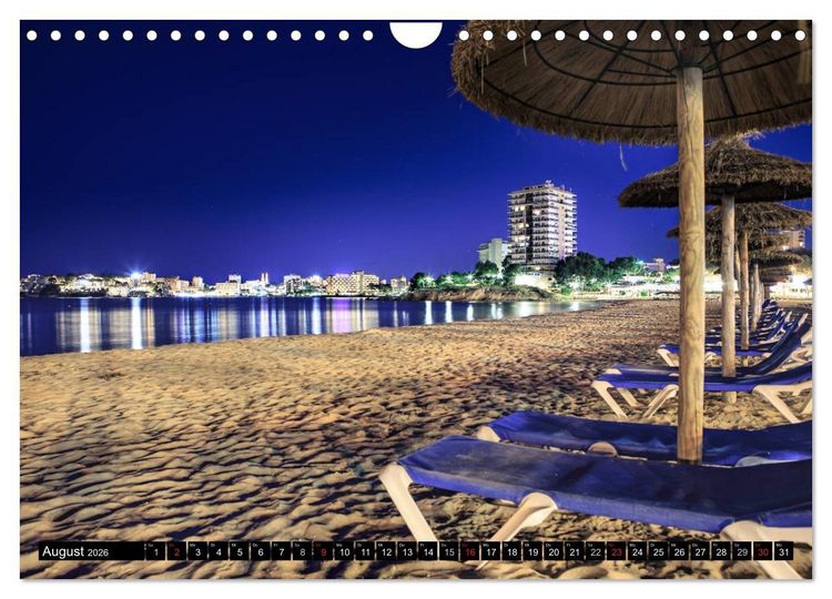 Produktbild: MALLORCA BEI NACHT (Wandkalender 2026 DIN A4 quer), CALVENDO Monatskalender