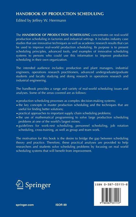 Produktbild: Handbook of Production Scheduling