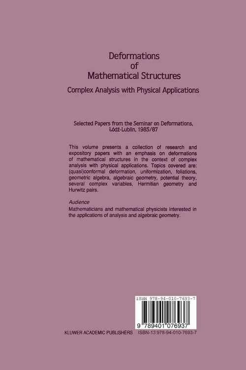Produktbild: Deformations of Mathematical Structures