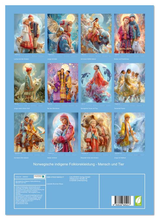 Produktbild: Norwegische indigene Folklorekleidung - Mensch und Tier (Wandkalender 2026 DIN A3 hoch), CALVENDO Monatskalender