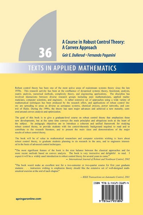 Produktbild: A Course in Robust Control Theory