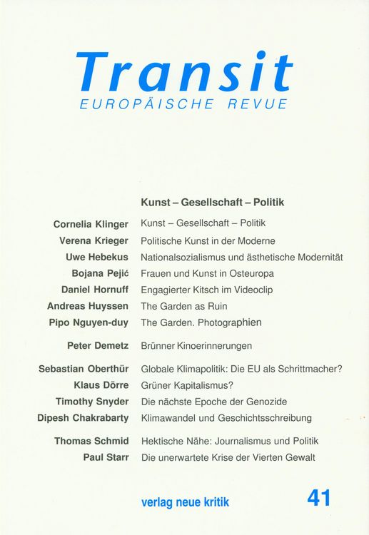 Produktbild: Transit 41. Europ&auml;ische Revue