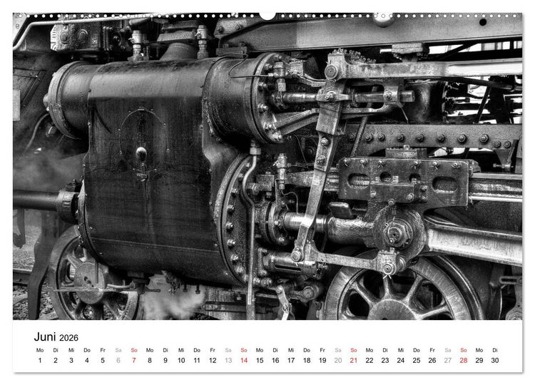 Produktbild: Unter Dampf - Eisenbahnromantik in schwarz-wei&szlig; (Wandkalender 2026 DIN A2 quer), CALVENDO Monatskalender