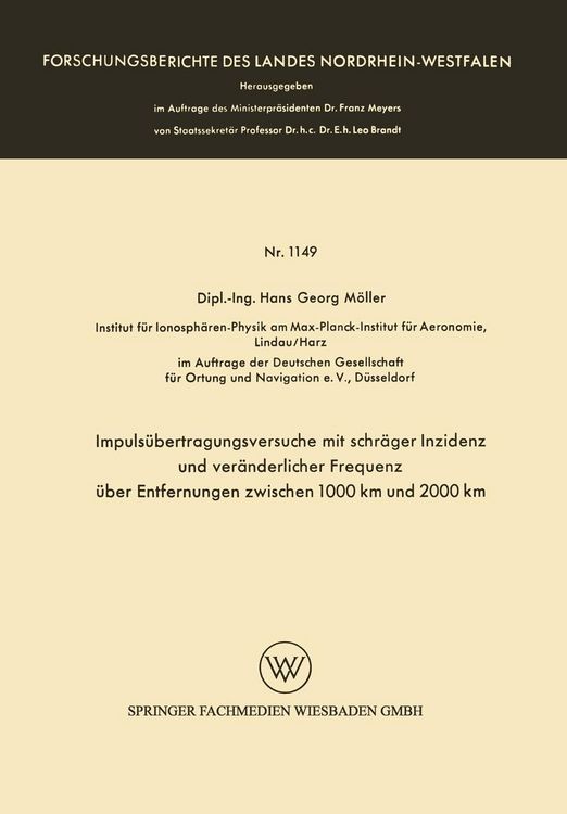 Produktbild: Impuls&uuml;bertragungsversuche mit schr&auml;ger Inzidenz und ver&auml;nderlicher Frequenz &uuml;ber Entfernungen zwischen 1000 km und 2000 km