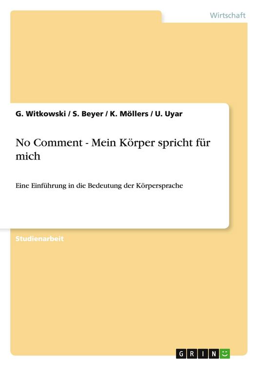 Produktbild: No Comment - Mein K&ouml;rper spricht f&uuml;r mich