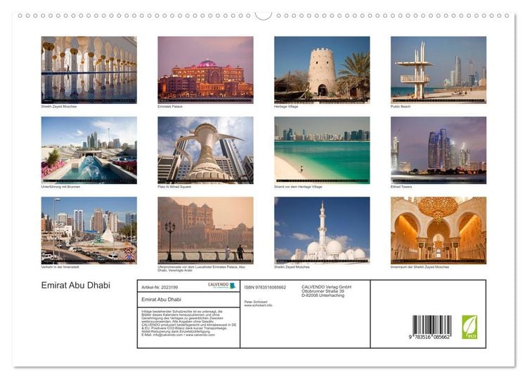 Produktbild: Emirat Abu Dhabi (hochwertiger Premium Wandkalender 2026 DIN A2 quer), Kunstdruck in Hochglanz