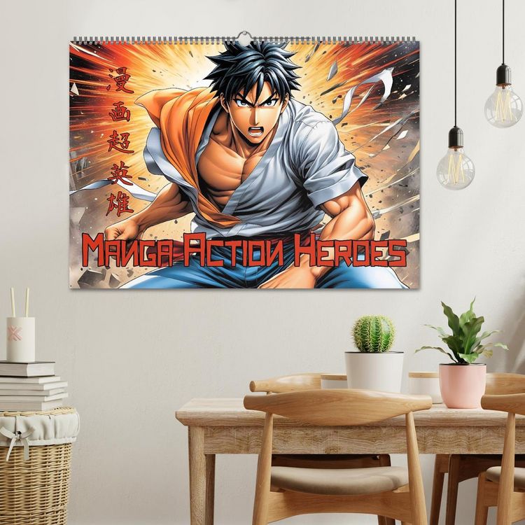 Produktbild: Manga Action Heroes (Wandkalender 2026 DIN A2 quer), CALVENDO Monatskalender