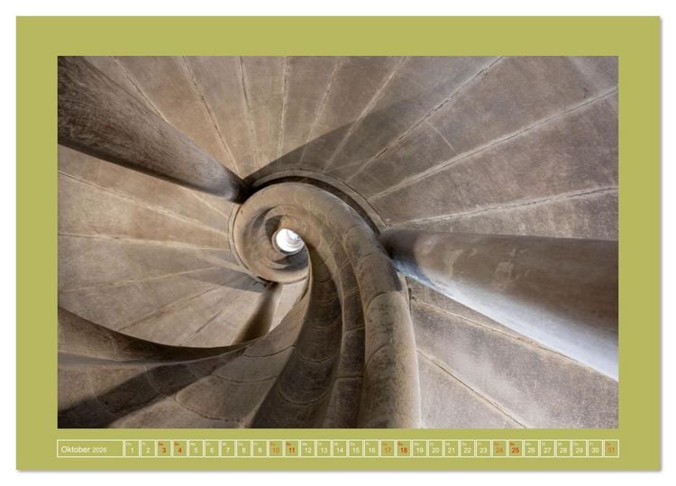 Produktbild: Treppenblicke &ndash; Kunstvolle Perspektiven im Alltag (Tischkalender 2026 DIN A5 quer), CALVENDO Monatskalender