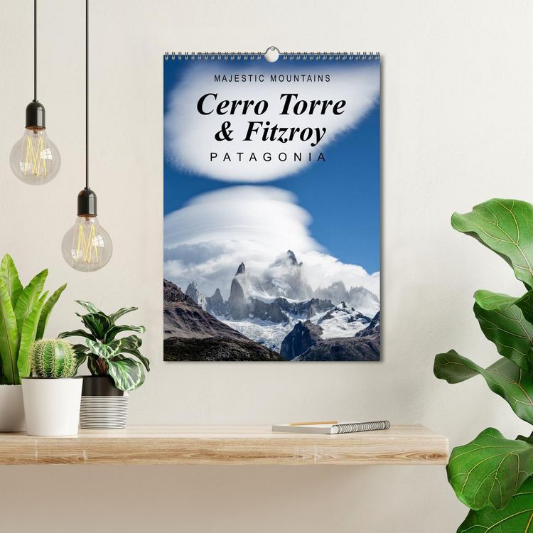 Produktbild: Majestic Mountains Cerro Torre & Fitzroy Patagonia / UK-Version (Wall Calendar 2026 DIN A3 portrait), CALVENDO 12 Month Wall Calendar