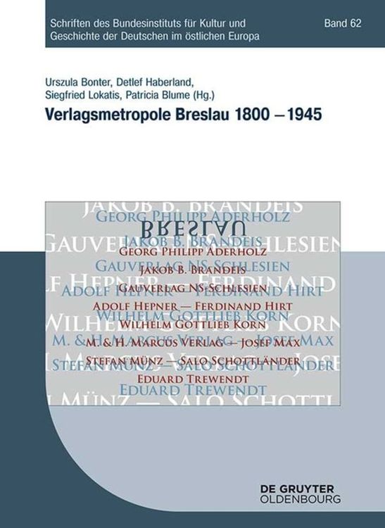 Produktbild: Verlagsmetropole Breslau 1800 &ndash; 1945