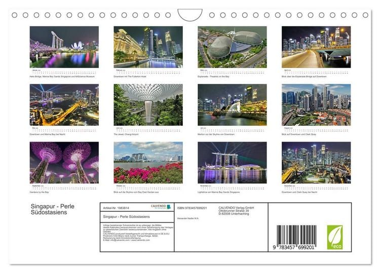 Produktbild: Singapur - Perle S&uuml;dostasiens (Wandkalender 2026 DIN A4 quer), CALVENDO Monatskalender