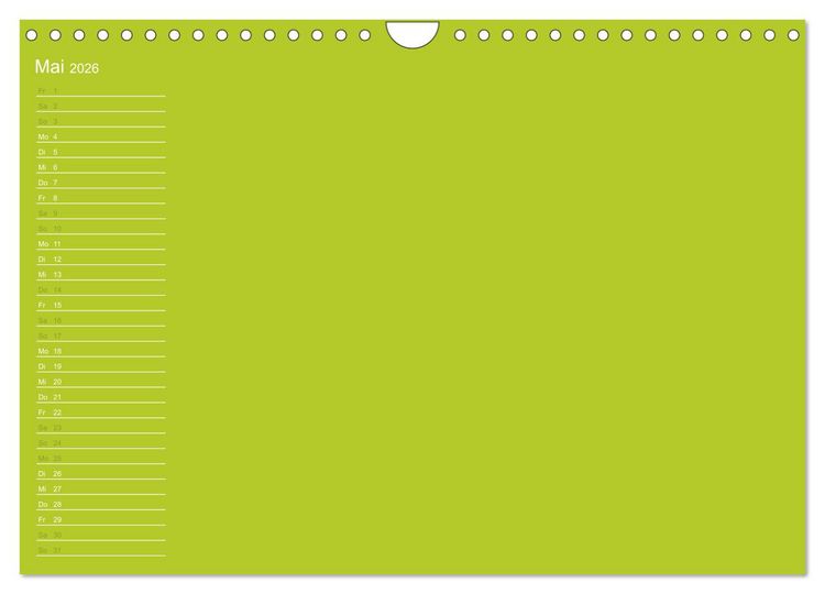 Produktbild: Bastel-Geburtstagskalender gr&uuml;n / Geburtstagskalender (Wandkalender 2026 DIN A4 quer), CALVENDO Monatskalender