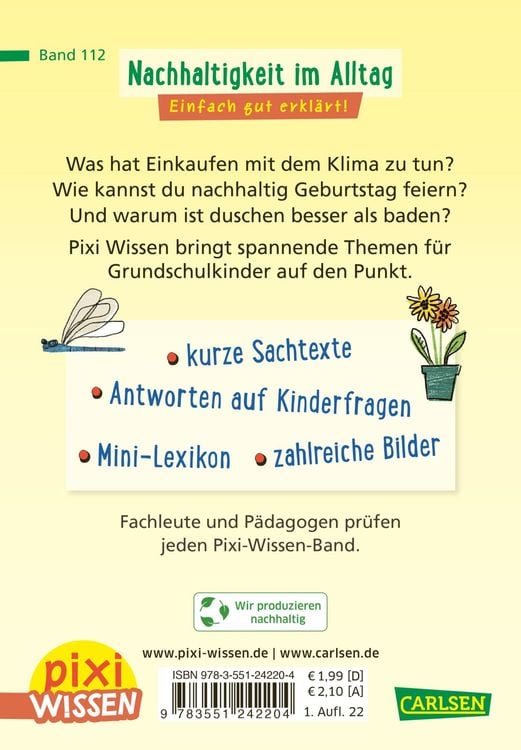 Produktbild: Pixi Wissen 112: Nachhaltigkeit im Alltag