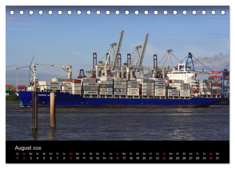 Produktbild: Schiffe auf der Elbe (Tischkalender 2026 DIN A5 quer), CALVENDO Monatskalender