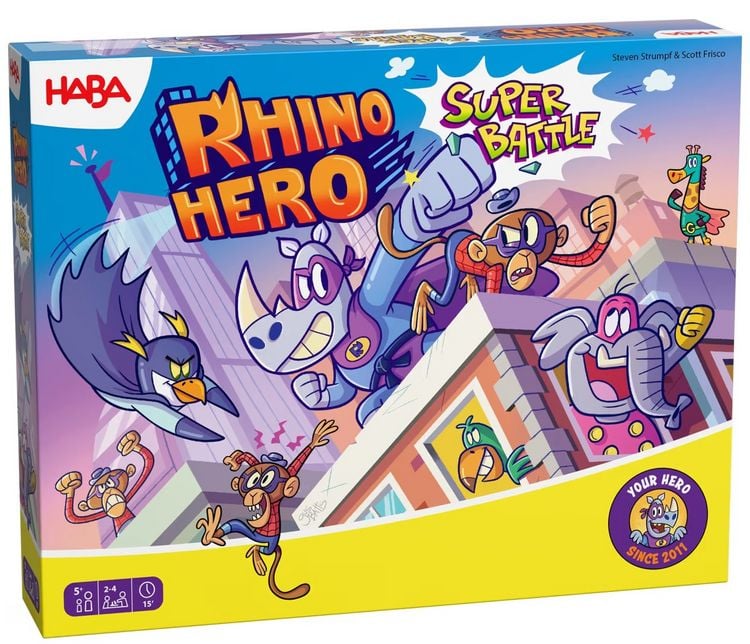 Produktbild: HABA 2013173001 - Rhino Hero Super Battle, Stapelspiel, W&uuml;rfelspiel