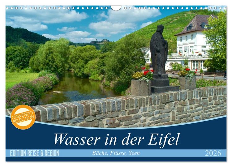 Produktbild: B&auml;che, Fl&uuml;sse, Seen - Wasser in der Eifel (Wandkalender 2026 DIN A3 quer), CALVENDO Monatskalender
