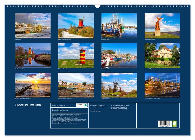 Produktbild: Greetsiel und Umzu (Wandkalender 2026 DIN A2 quer), CALVENDO Monatskalender