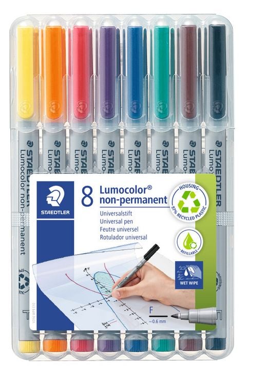 Produktbild: STAEDTLER Universalstift Lumocolor 316 non-permanent F, sortierte Farben, 8er Set