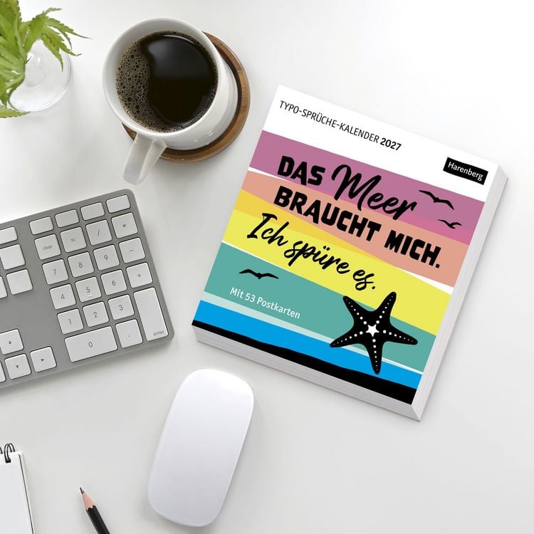 Produktbild: Typo-Spr&uuml;che-Kalender Postkartenkalender 2027 - Wochenkalender mit 53 Postkarten