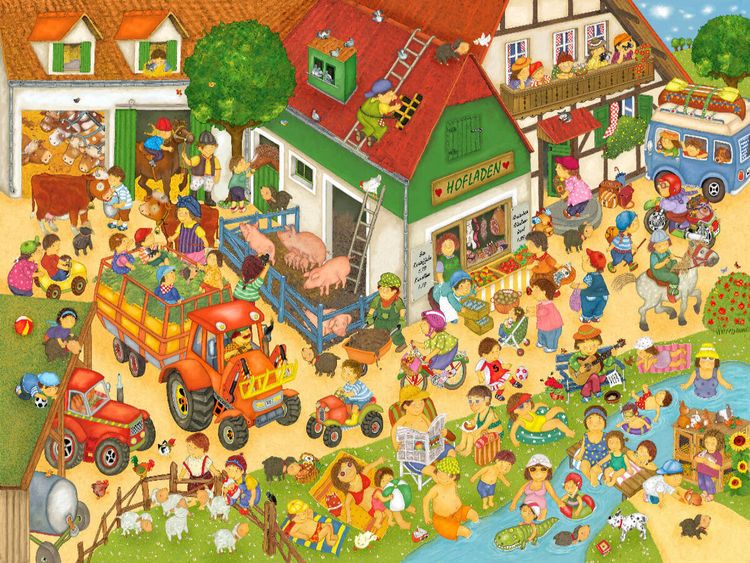 Produktbild: CALVENDO Puzzle Ferien auf dem Bauernhof | 1000 Teile Lege-Gr&ouml;&szlig;e 64x48cm Foto-Puzzle f&uuml;r gl&uuml;ckliche Stunden