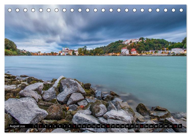 Produktbild: Passau - Die Dreifl&uuml;ssestadt (Tischkalender 2026 DIN A5 quer), CALVENDO Monatskalender