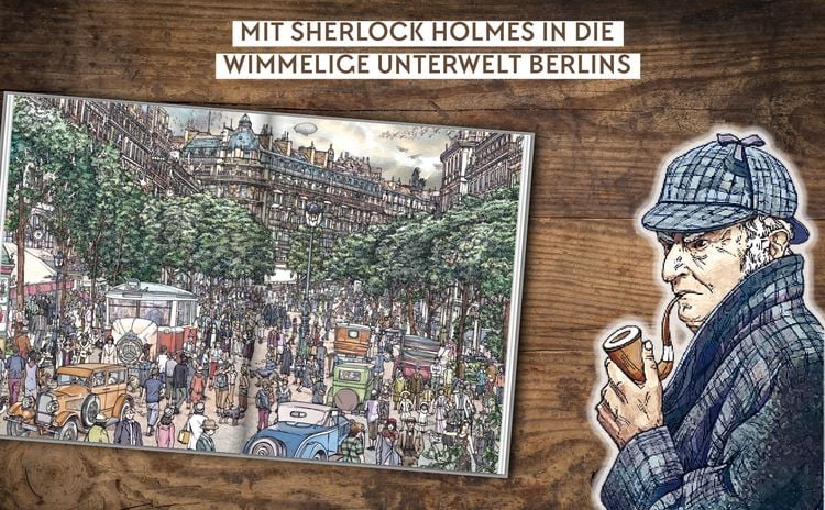 Produktbild: Micro Crimes. Das Krimi-Suchbuch. Sherlock Holmes gegen die Unterwelt Berlins. Finde die Ganoven im Gewimmel der Goldenen 20er