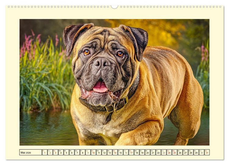 Produktbild: Bullmastiff im Portr&auml;t. Kraftvolle Hunde mit sanftem Wesen (Wandkalender 2026 DIN A2 quer), CALVENDO Monatskalender