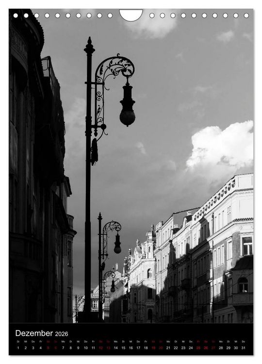 Produktbild: Prag - Die goldene Stadt in monochrom (Wandkalender 2026 DIN A4 hoch), CALVENDO Monatskalender