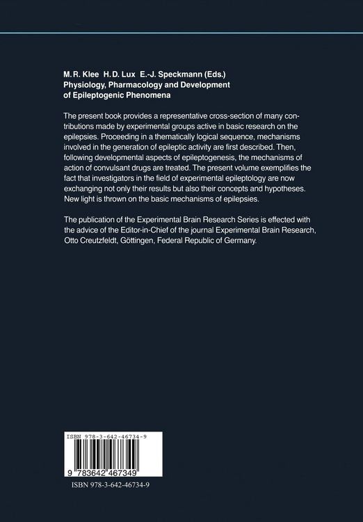 Produktbild: Physiology, Pharmacology and Development of Epileptogenic Phenomena