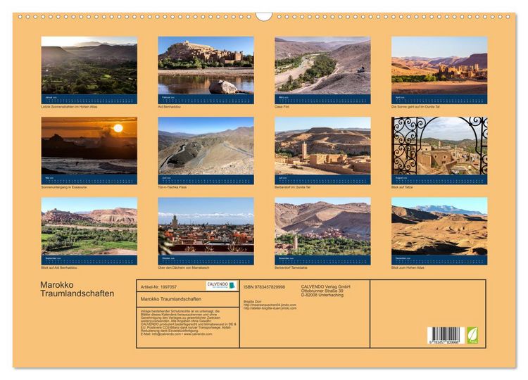 Produktbild: Marokko Traumlandschaften (Wandkalender 2026 DIN A2 quer), CALVENDO Monatskalender