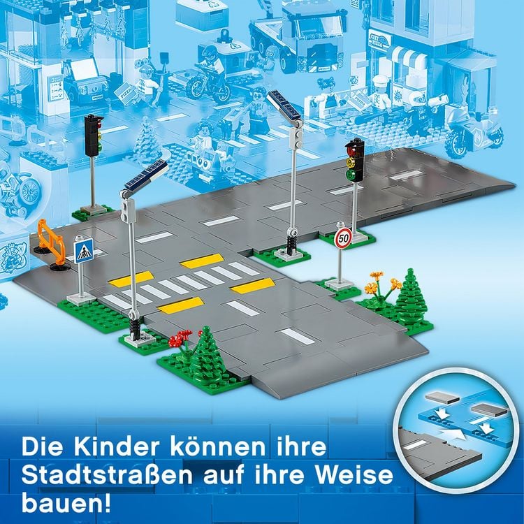 Produktbild: LEGO City 60304 Stra&szlig;enkreuzung mit Ampeln, im Dunkeln leuchtende Steine