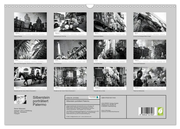 Produktbild: Silberstein portr&auml;tiert Palermo (Wandkalender 2026 DIN A3 quer), CALVENDO Monatskalender