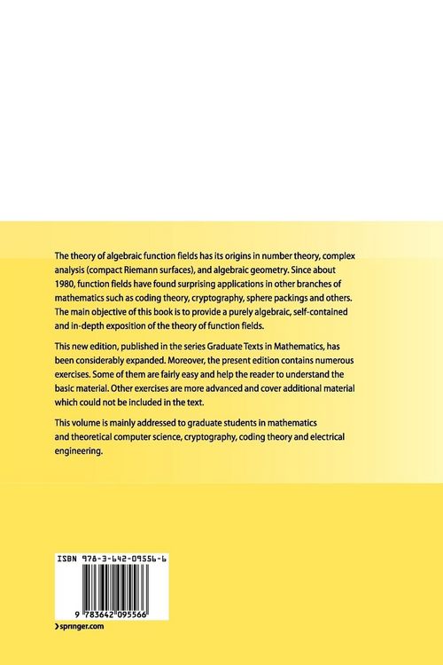 Produktbild: Algebraic Function Fields and Codes
