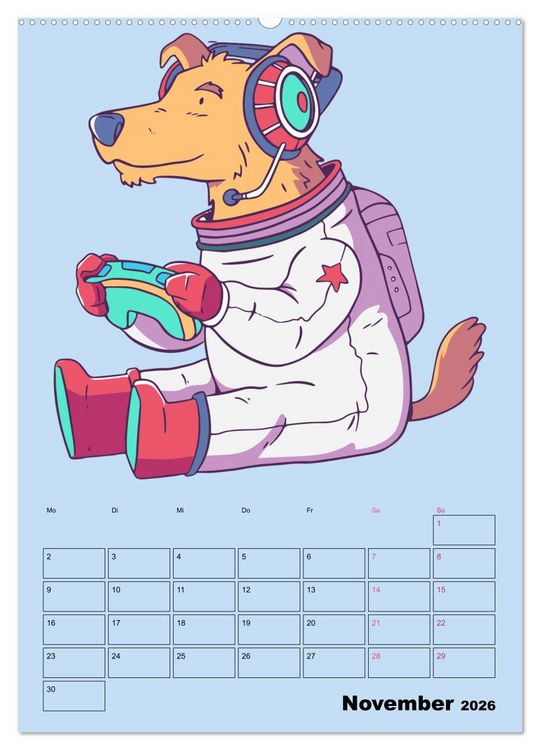 Produktbild: Lustige Gamer Tiere (Wandkalender 2026 DIN A2 hoch), CALVENDO Monatskalender