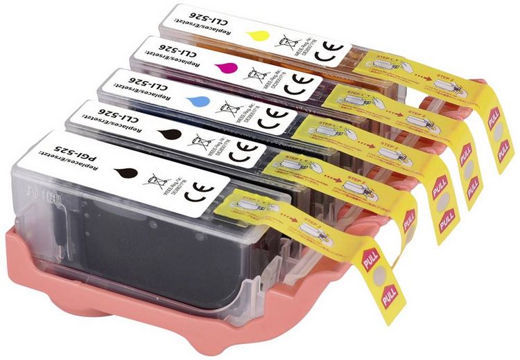 Produktbild: Renkforce Druckerpatrone ersetzt Canon PGI-525PGBK, CLI-526BK, CLI-526C, CLI-526M, CLI-526Y Kompatibel Kombi-Pack Schwarz, Photo