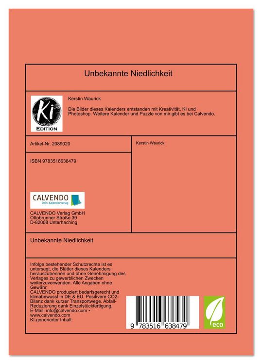Produktbild: Unbekannte Niedlichkeit (Tischkalender 2026 DIN A5 hoch), CALVENDO Monatskalender