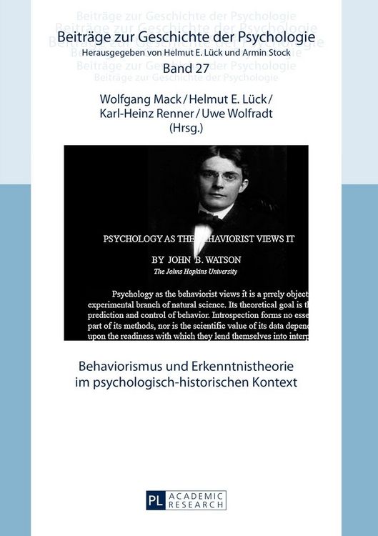 Produktbild: Behaviorismus und Erkenntnistheorie im psychologisch-historischen Kontext