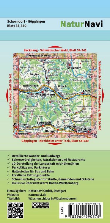 Produktbild: Schorndorf - G&ouml;ppingen 1 : 25 000, Blatt 54-540