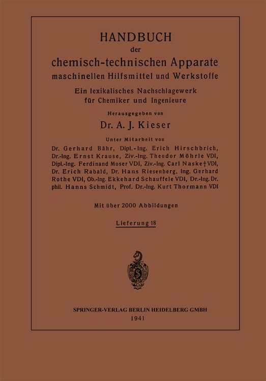 Produktbild: Handbuch der chemisch-technischen Apparate maschinellen Hilfsmittel und Werkstoffe
