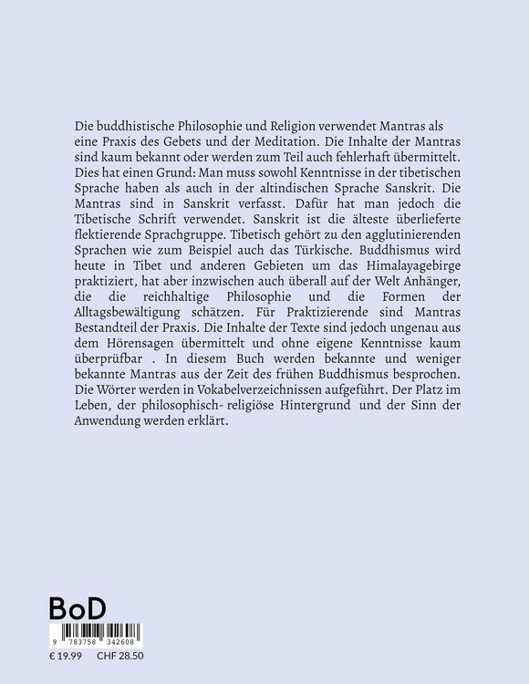 Produktbild: Buddhistische Mantras - aus dem Sanskrit ins Deutsche &uuml;bersetzt
