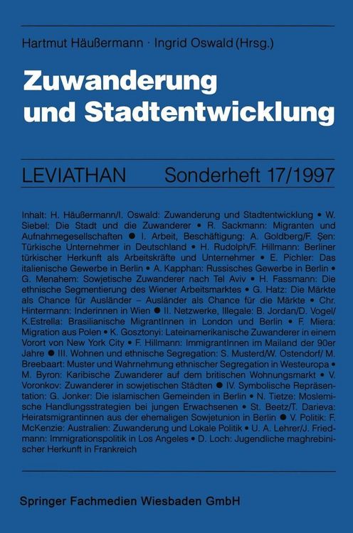 Produktbild: Zuwanderung und Stadtentwicklung